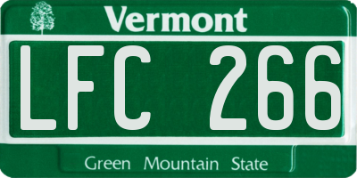 VT license plate LFC266
