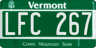 VT license plate LFC267