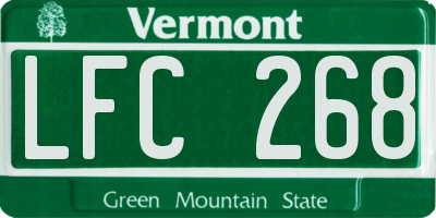 VT license plate LFC268