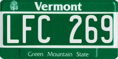 VT license plate LFC269
