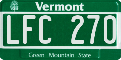 VT license plate LFC270
