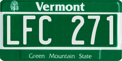 VT license plate LFC271