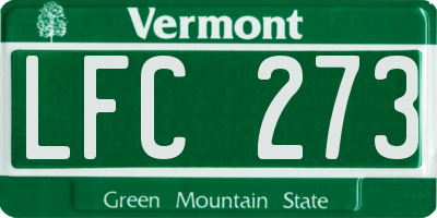 VT license plate LFC273