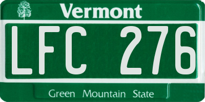 VT license plate LFC276