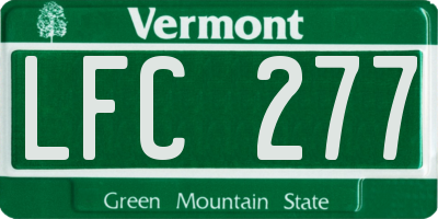 VT license plate LFC277
