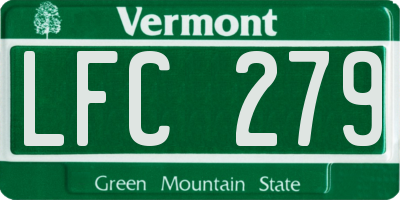 VT license plate LFC279