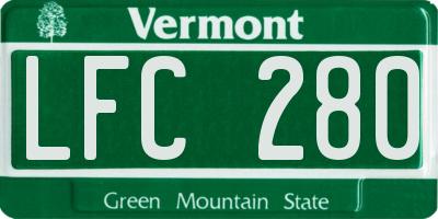VT license plate LFC280