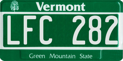 VT license plate LFC282