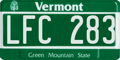 VT license plate LFC283