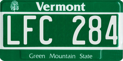 VT license plate LFC284