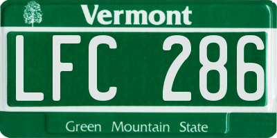 VT license plate LFC286