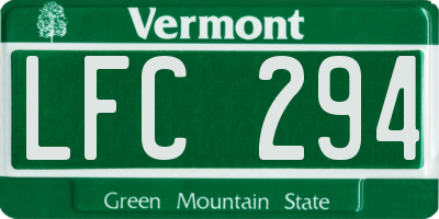 VT license plate LFC294