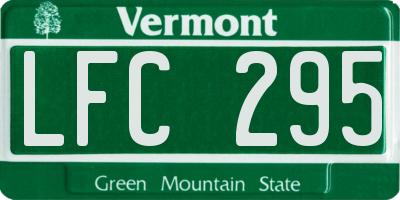 VT license plate LFC295