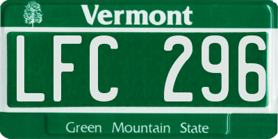 VT license plate LFC296