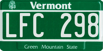 VT license plate LFC298