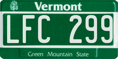 VT license plate LFC299