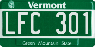 VT license plate LFC301