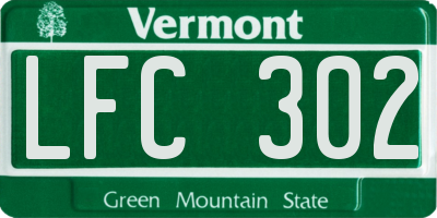 VT license plate LFC302