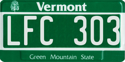 VT license plate LFC303