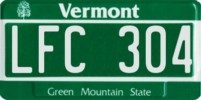 VT license plate LFC304