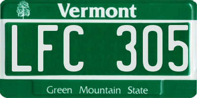 VT license plate LFC305