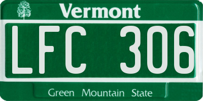 VT license plate LFC306