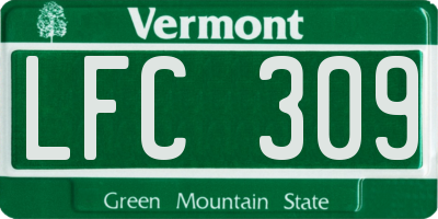 VT license plate LFC309