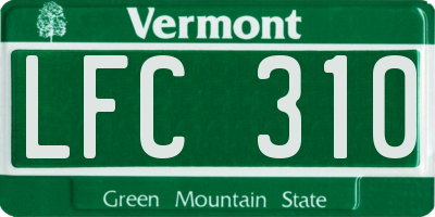 VT license plate LFC310