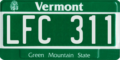 VT license plate LFC311