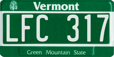 VT license plate LFC317