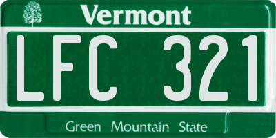 VT license plate LFC321