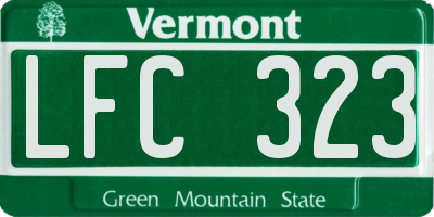 VT license plate LFC323