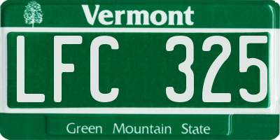 VT license plate LFC325