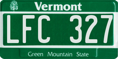VT license plate LFC327