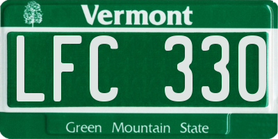 VT license plate LFC330
