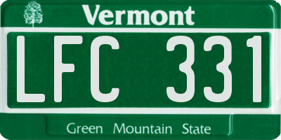 VT license plate LFC331