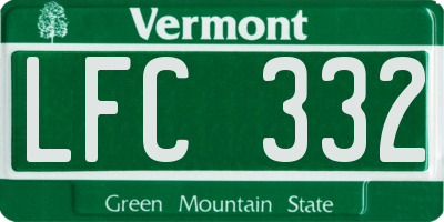 VT license plate LFC332