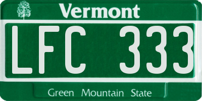 VT license plate LFC333