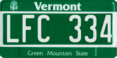 VT license plate LFC334