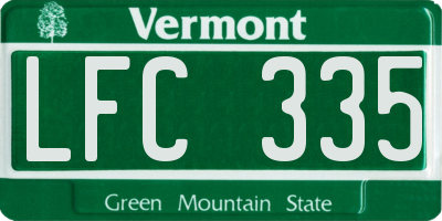 VT license plate LFC335