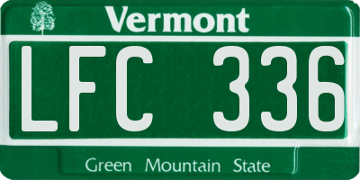 VT license plate LFC336