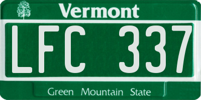 VT license plate LFC337