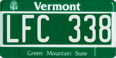 VT license plate LFC338