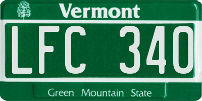 VT license plate LFC340