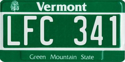 VT license plate LFC341