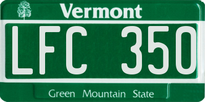 VT license plate LFC350