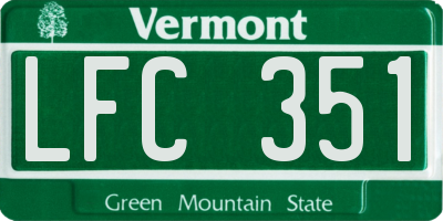 VT license plate LFC351
