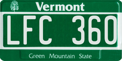 VT license plate LFC360