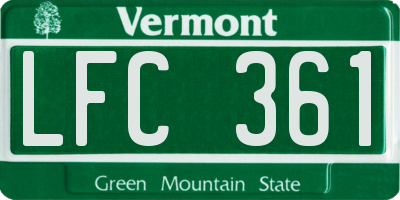 VT license plate LFC361