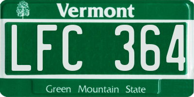 VT license plate LFC364